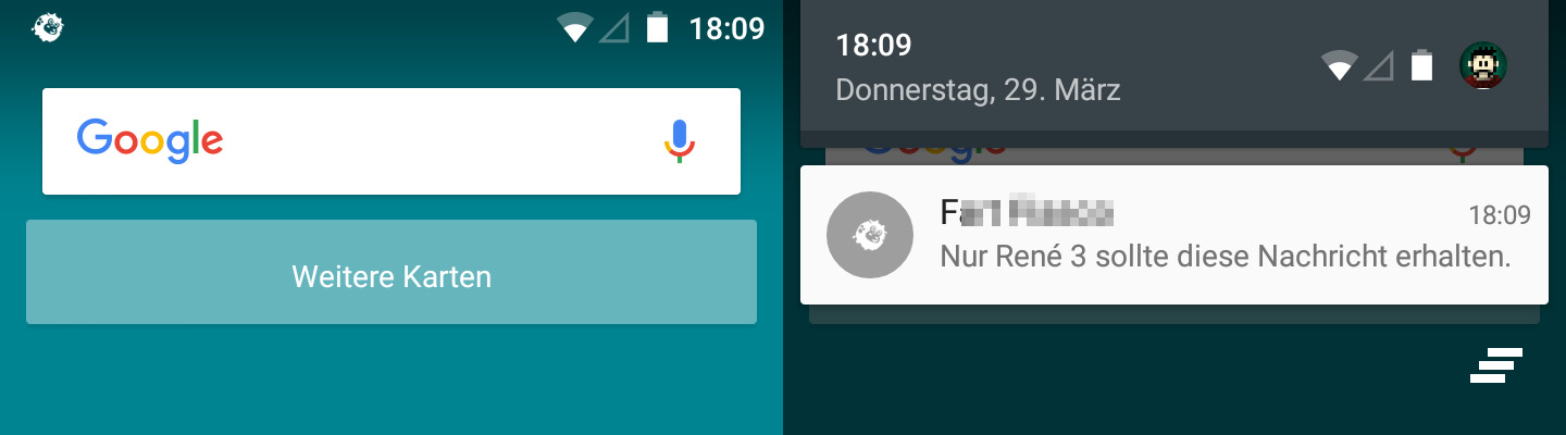 Push Notification einer Unity-App mit eigenem Symbol.