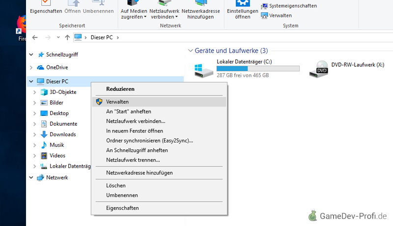 Öffnen der Computerverwaltung.
