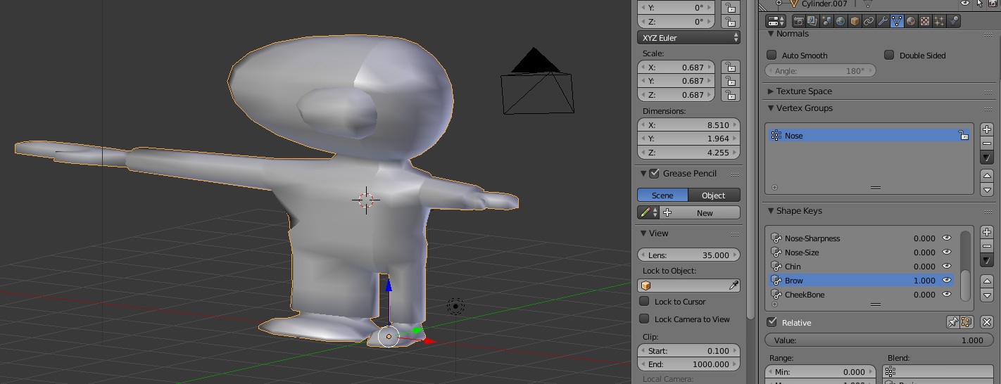 ShapeKeys, Mirror-Modifier und Export für Unity
