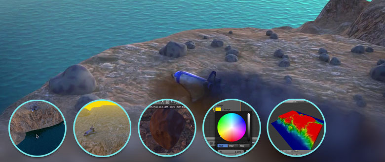 Bruchlandung auf fremdem Planeten in Blender